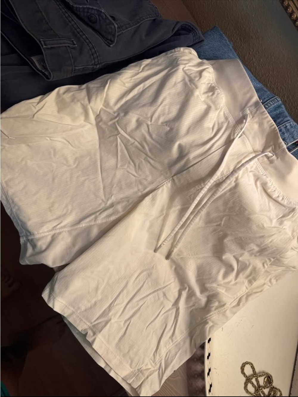 White mens lululemon Drawstring Lounge Shorts